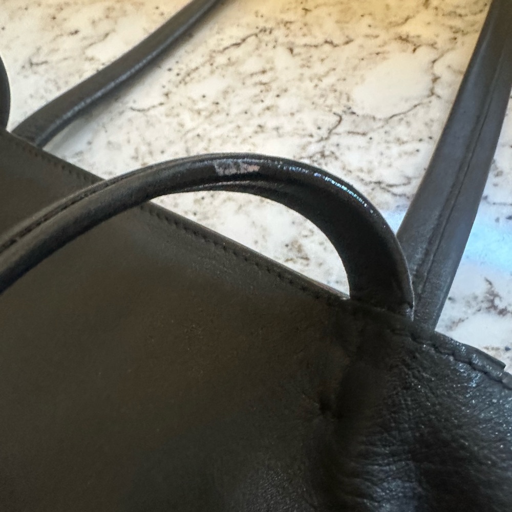 Elena Ghisellini  Black Leather Tote with Zipper Accent - Picture 11 of 13